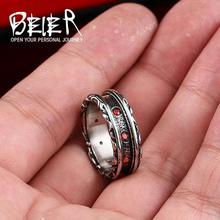Beier New Designed Cool Retro Gothic Ring With Red Stone