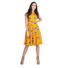 Rudraaksha Floral Printed Knee Length Dress for Women