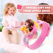 SKMEI 1240 Baby Kids Watch Fashionable Doll Cartoon Design Digital Silicone Strap - Pink