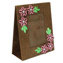 Brown/Pink Floral Designed Paper Quilled Vertical Table Photo Frame