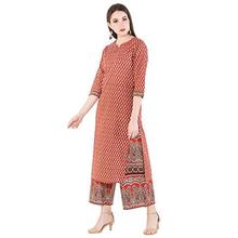 Harshana Women's Cotton Printed Kurta With Palazzo Set