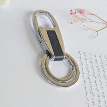 SALE- Men New Silver Color Key chain fashion Double ring