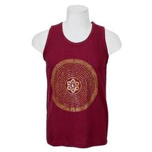 Maroon Mandala Printed 100% Cotton Tanktop For Men - 024