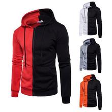 Casual Hoodies Men Fashion New Patchwork Hooded Sweatshirt