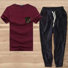 Summer Men's Cotton Combo T-shirt And Trouser