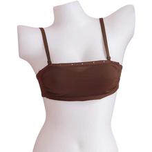 Brown Plain Rhinestone Padded Bra For Women