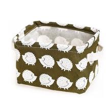 Seluna Desktop Storage Basket Cute Printing Waterproof Organizer Cotton Linen Sundries Storage Box Cabinet Underwear Storage Bag