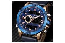 NaviForce NF9097 Digital/Analog Dual Time Luxury Watch For Men- Blue