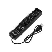 Generic 7-Port USB Hub with ON/OFF Switch- Black