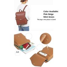 Legato Largo Pink Beige Solid Zippered Backpack For Women