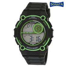 Sonata Black Dial Digital Watch For Men- 77068PP01