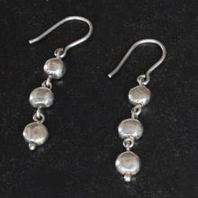 Round Linked Hooked Silver Sterling Earrings (92.5% Silver) For Women - 5g - EBK-NHRB