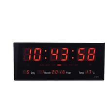 Medium Digital Display LED Wall Clock with Date and Temperature (Black)