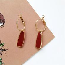 Geometry retro circle pendant earrings jewelry fashion woman