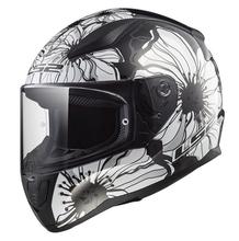 LS2 Rapid Poppies Full Face Helmet (Matte Black White)