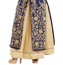 Navy Blue and Golden Long Kurti with Skirt GW007