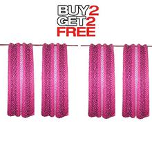 Curtains Buy 2 Get 2 Free [4pcs] [Polca Dots Design] - Pink