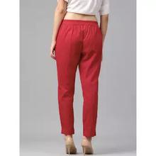 Women's Slub Cotton Regular Solid Pants/ Trousers