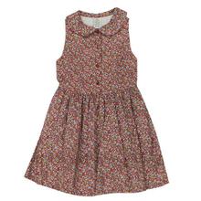 Multicolored Peter Pan Collar Dress For Baby Girl