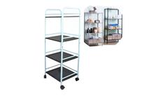 4 Layer Metal Trolley Rack (Black)