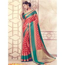 Stylee Lifestyle Red Banarasi Silk Jacquard Saree  - 2082