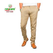 Virjeans Stretchable Cotton Check Chinos Pant for Men (VJC 712) Cream