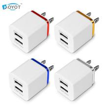 Dual USB Cell Mobile Phone Charger 5V2.1A/1A EU US Plug Wall Power Adapter for ipad iPhone Samsung HTC Cell Phones 2Ports