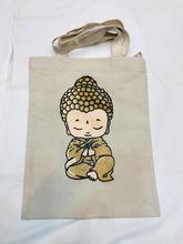 Lil buddha printed cotton tote bag