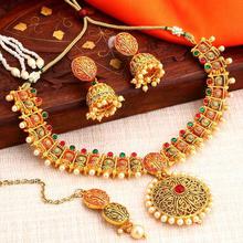 Sukkhi Glimmery Gold Plated Necklace Set for Women