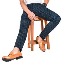 Virjeans Stretchable Cotton Check Blue Chinos Pant for Men (VJC 714) 4