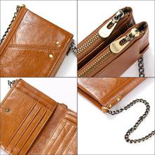 Rfid 100% Genuine Crazy Horse Leather Wallet Men Small