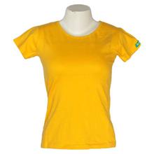 Honey Yellow Cotton Solid T-Shirt For Women