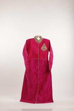 Pink Pure Raw Silk Gown With Pant