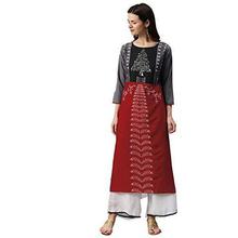 Vaamsi Women's A-Line Kurta (VPK1549_XL_Red_x-large)