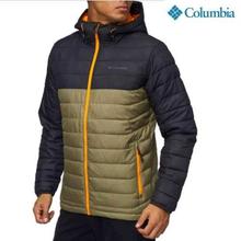 Columbia 1693931-365 Powderlite Hooded Jacket For Men- Black/Brown