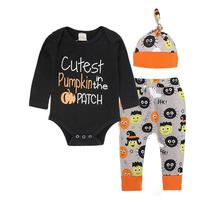 Halloween  Newborn Baby Clothes Sets(Romper+pant+hat) HF-650