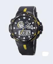 Black Dial Digital Unisex Watch - (Black/Yellow)