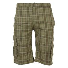 Green/Brown Box Print Half Pant For Men - MTR3063