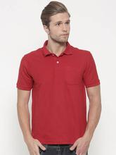 Peter England Men Red Solid Polo Collar T-shirt