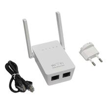 Pix-Link WR02E 300M Dual Antennas Signal Booster Wireless WIFI Mini Repeater/Router - White