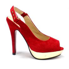 Red Peep Toe Heel Shoes For Women - A861-222