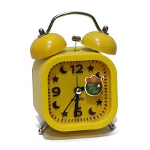 Yellow Metal Squircle Shaped Table Clock