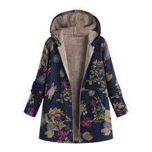 Fashion Womens Coat Winter Warm Coat Women Outwear Floral