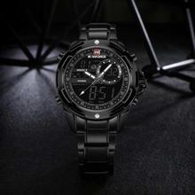 NF9120 Dual Display Analog And Digital Watch For Men- Black