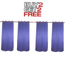 Curtains Buy 2 Get 2 Free [4pcs] [Ring Design] -Blue