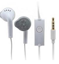 White Ear Buds Wired Earphones With Mic