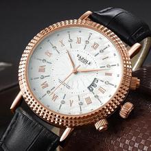 YAZOLE Rose Gold Watch Men Top Brand Luxury Business Golden Wrist