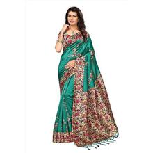 SALE- Printed Tassar Silk Saree With Blouse Piece