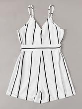 Striped Belted Cami Playsuit