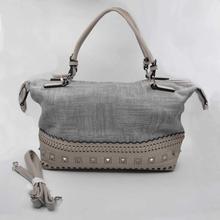 David Jones 5536-2 Ash Grey Studded Handbag For Women